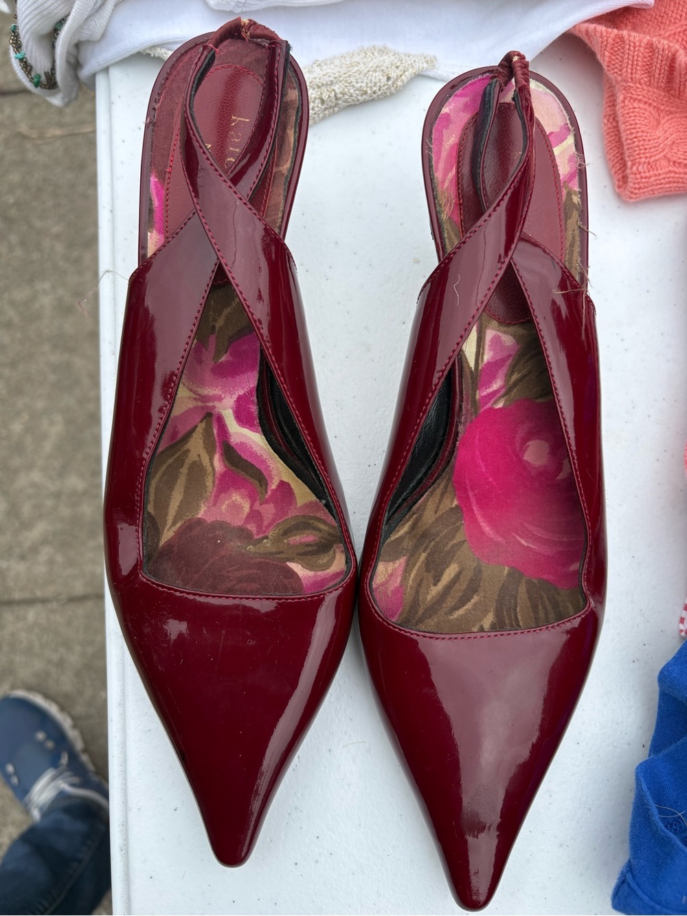 Kate Spade Women's Pointed Slingback Pumps in Burgundy